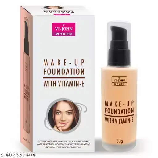 VI-JOHN Matte Liquid Makeup Foundation with Pump For All Skin Types, Skin Light Foundation (50gm, Pack of 1)