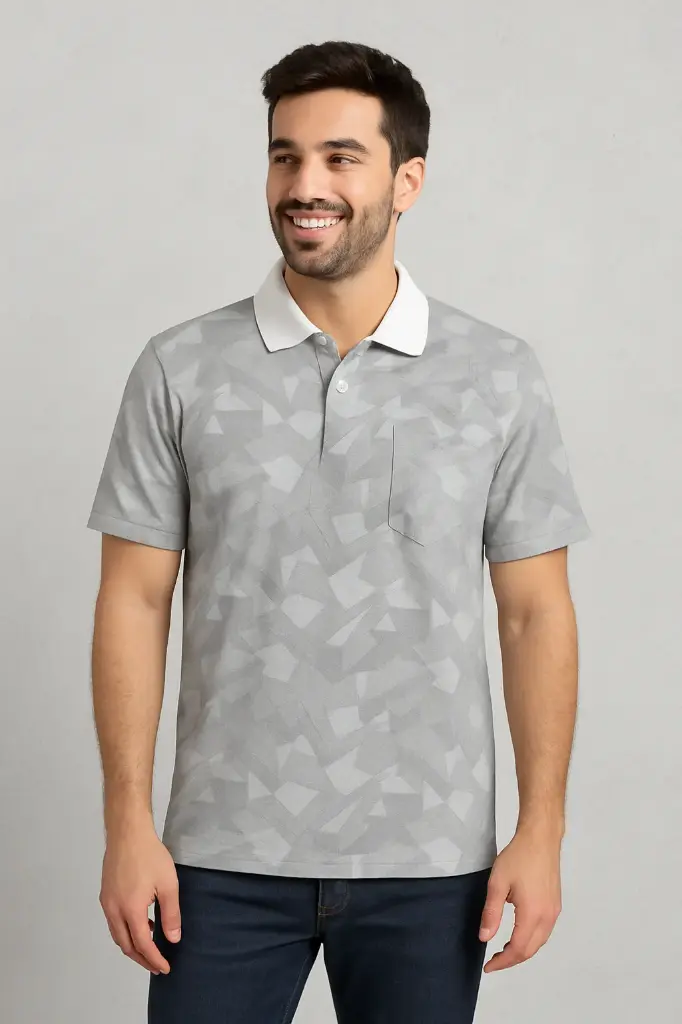 NEWPRINT CREAM – Premium Cotton Printed Polo 👕✨