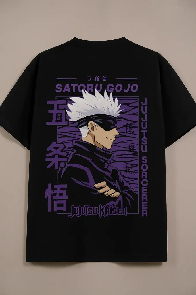 “Gojo Satoru Oversized Anime T-Shirt – Jujutsu Kaisen Graphic Tee for Fans”