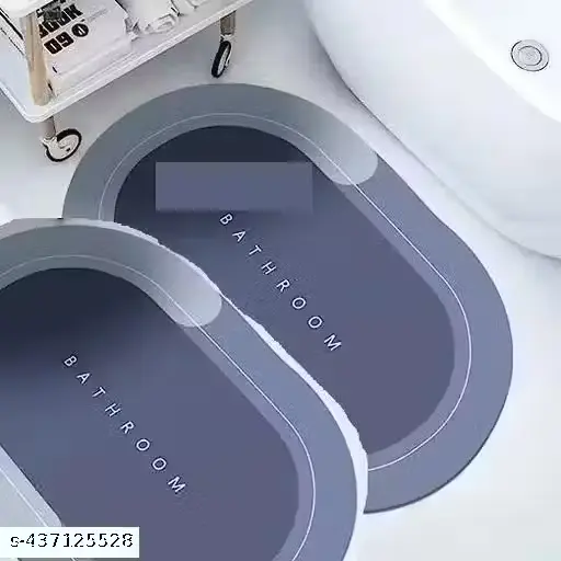 Silicon Super Absorbent Door Mats (40x60) Bath Mat Anti Skid Quick Drying Bathroom & Water Absorbent Carpets Kitchen Entrance Door Mats (Multicolour) (Multi Designs) 