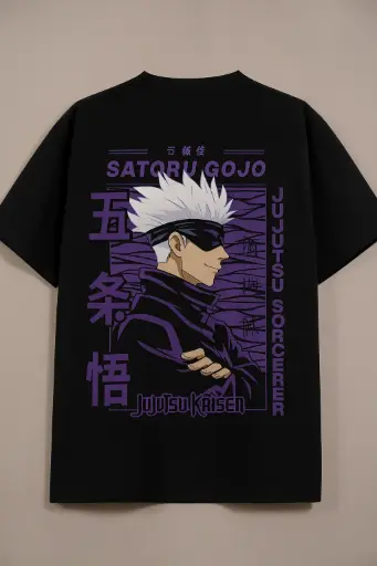 “Gojo Satoru Oversized Anime T-Shirt – Jujutsu Kaisen Graphic Tee for Fans”