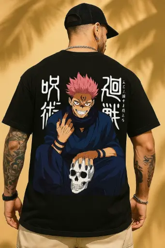 Men Cotton Oversize T-shirt – Ryomen Sukuna Jujutsu Kaisen Anime Manga