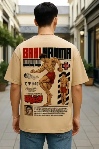 Baki Hanma Oversized Graphic Tee – Bold Anime Streetwear